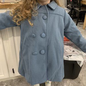 Girls Dress Coat Kids Winter Warm Jacket Long Sleeve Button Trench Coat Pocket L